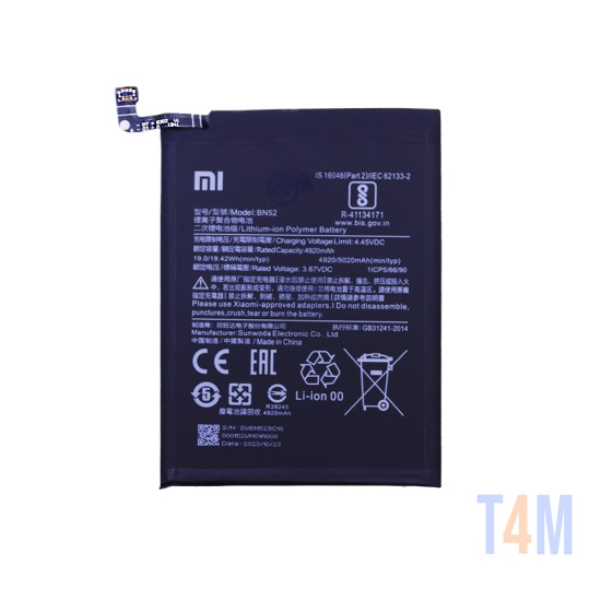 Battery BN52 for Xiaomi Redmi Note 9 Pro 5020mAh